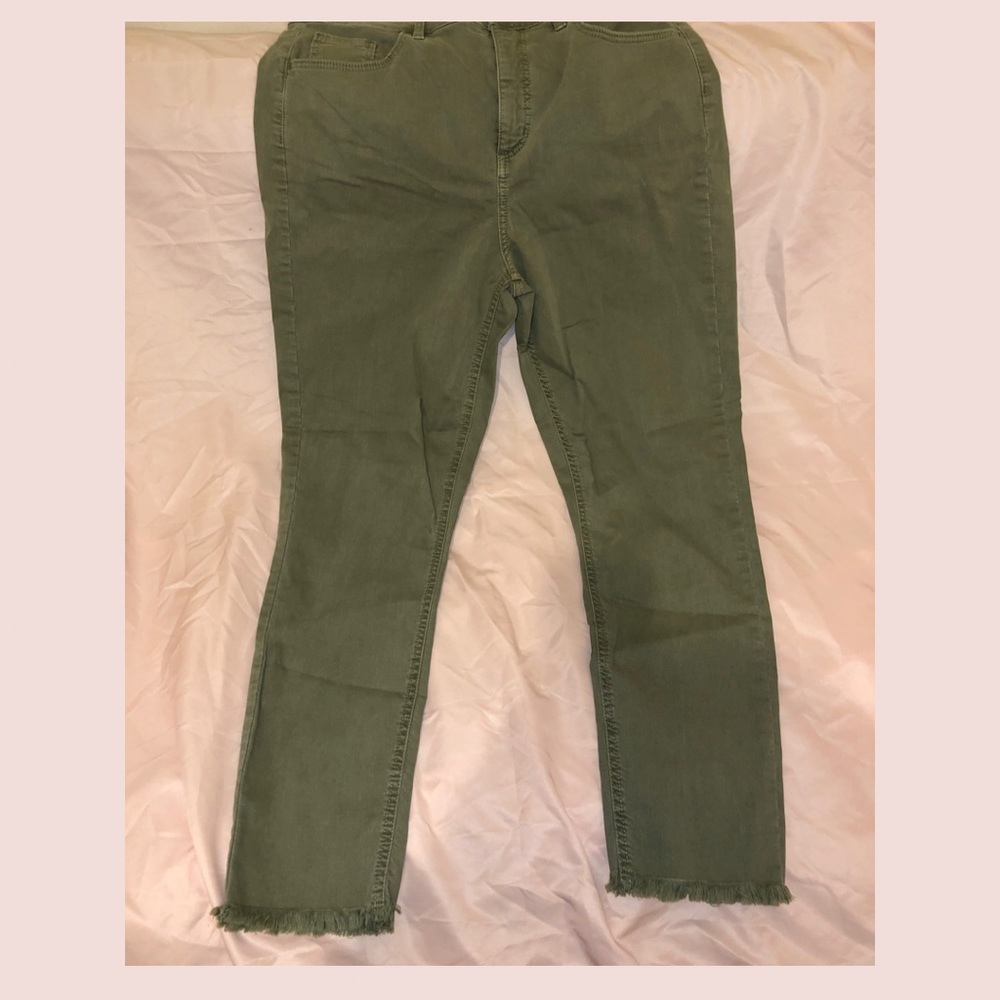 Womens Pants | High-waisted | Skinny | Fringed Bottom